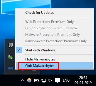 malwarebytes for mac real time protection wont quit then activity monito wont work